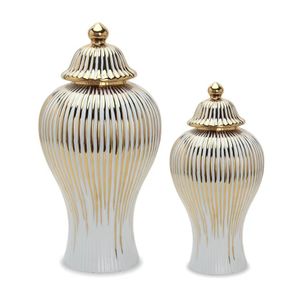 Ceramic Light Luxury Electropated General Cans European Style Flower Vase Crafts Dekorativa dekorativa lagringstankar med mjuka