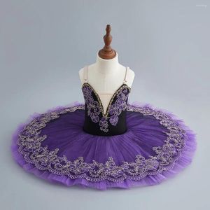 Stage Wear Purple Ballet Dance Tutu Skirt Swan Lake Dress Children's Performance Costume Kids Belly Clothing Professional