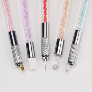 2022 Высококачественная профессиональная двойная татуировка Crystal Permanter Makeup Pen Manual Pen Microblading Pen Holder