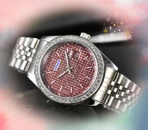 High quality mens womens unisex diamonds ring dot watch 40mm three stiches super quartz movement automatic date waterproof clock table day date time watches gifts