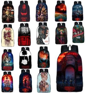 Stranger Things 2 ryggsäck skolväska 3D -tryck axelväska polyester bärbar ryggsäck utomhus resor satchel bokpåse 16 tum handba3772161