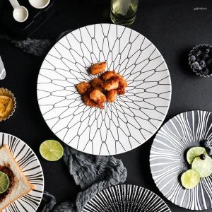 Пластины пластины скандинавские геометрические узоры для посуды 8/10 дюймов керамический обеденный залог