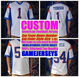 Custom American Football Jerseys College رخيصة الخصم الأصيلة الرياضية جيرسي خياطة رجال النساء الشباب الشباب 4XL 5XL 6XL 7XL 89018027