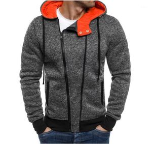 2018 New Autumn Fleece Hoodies Men Fashion Solid Sweatshirts Zipper Cardigan Cotton Sportswear Slim Fit Mens Tracksuit XXL18244487