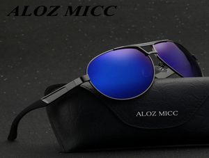 ALOZ MICC MEN MEN CLASSIC MARKE Aviation Sonnenbrille HD polarisierte Aluminium Titanbrücke Sonnenbrille A3094800073