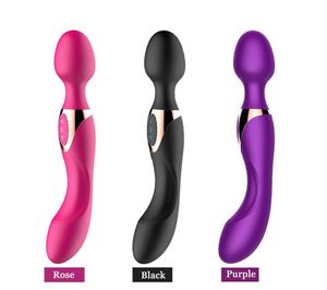 Helkroppsmassager Silikonstavmassage 10 Hastigheter USB Big kraftfulla magiska massering Stickvibratorer för bakbenen Sport 9169026