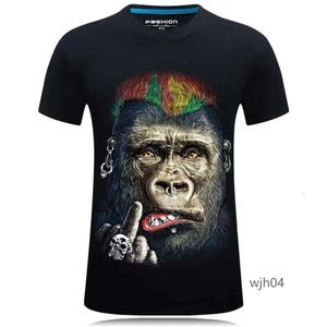 Мужские футболки haikyuu Новая модная футболка 3D Print Animal Funny Monkey с коротким рукавом с коротким рубашкой для живота