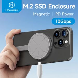 Корпус Hagibis Magnetic M.2 2230 NVME SSD корпуса Magsafe SSD Case USB C 3.2 Gen2 к NVME PCIE для iPhone 15 Pro Max Prors MacBook