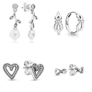 100% NEW Sterling Sier Fit Earrings Rose Gold Star Love Ear Studs Charm Beads Fit Original DIY Dangler Wholesale Factory