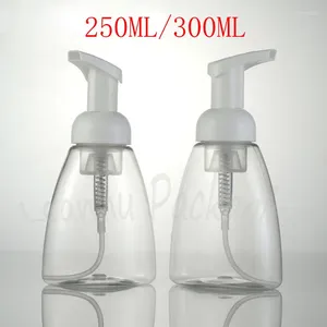 Lagerflaschen 250 ml / 300 ml transparente Plastikflasche mit Schaumstoffpumpe leere kosmetische Behälter -Reiniger Duschgel Verpackung