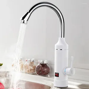 Waschbecken Wasserhähne 3000W Instant Warmwasserbereiter Edelstahl Elektretemperaturdisplay Küche Kaltes Gebrauch schneller Wärmearmatur