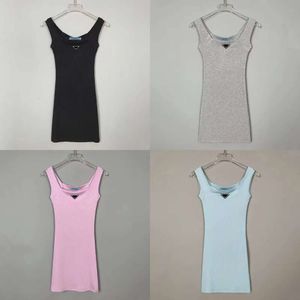 Casual Women's Summer Sling Group Brands Dress Womens Tops Tank Knitted Cotton U Neck Sleeveless Solid Sexy Dresses Elasticity Bodycon Mini Skirt es