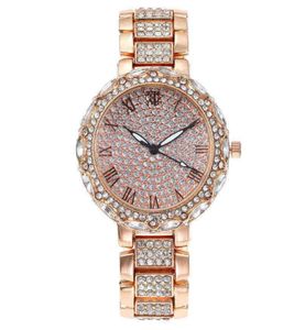 Women039s Watches Roman Patternファッションダイヤモンドスタッドスターレディー