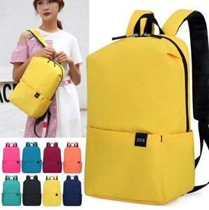 solid large capacity backpack women men portable students shoulder bags outdoor travel storage students schoolbag