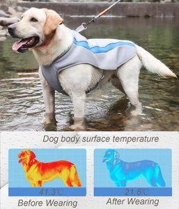 Summer Big Dog Clothes Water Storage Cooling Pet Jacket Vest for Medium Large Dogs Golden Retriever Labrador Sunscreen Clothing 240415