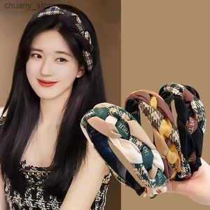 Hair Rubber Bands Fashion Hair Hoop Hair Bands for Women Retro Braided Headbands Twist Knitting Hairband Korean Girls Hair Accessories Headwear Y2404173SWA