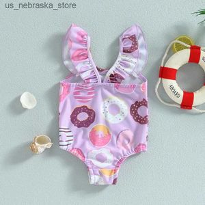 Jednoczęściowy strój kąpielowy Baby Girl bez pasków ramion i rękawów Baby Girl Swimsuit z ubraniami plażowymi Q240418