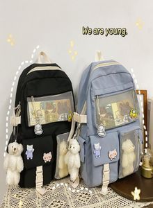 Torby szkolne Śliczne dziewczęta plecak Kobiety duże pojemność INS dla nastoletnich kobiet koreańsko -harajuku -studenckich bookbag6822719
