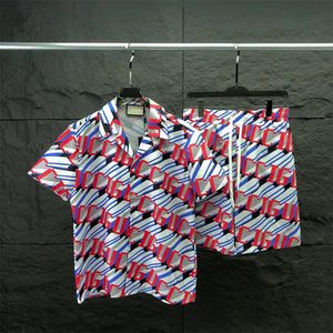 Męskie dresy męskie męskie zestawy plażowe koszule dla mężczyzn i kobiet blokowanie kolorów z drukowanymi szortami b20