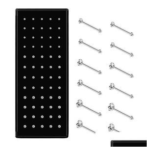 Näsringar studs 60st rostfritt stål piercing stift kroppsmycken 1,5 mm 2mm droppleverans dhklo