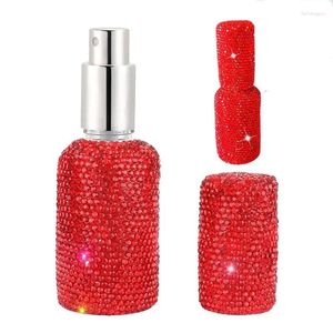 Lagringsflaskor Rhinestone Parfym Travel Refillable Bottle 30 ml Spray Mini Atomizer Bling Scent Pump Case Empty