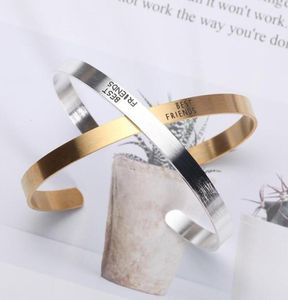 Banglesletterstainless steelcuff vänvänner för evigt bffbangle armband vänskap smycken diy julklapp Bangle2842984