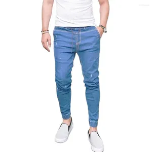 Мужские джинсы плюс размер мужские брюки Сексуальные середина: похудение.
