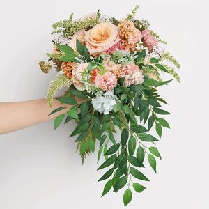 Fiori decorativi 3 pezzi foglie artificiali bouquet rami di salice finta per l'impianto di decorazione da fondo per matrimoni giungla