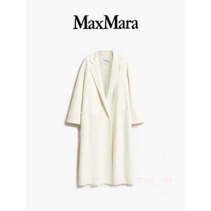 Women's Coat Cashmere Coat Designer Fashion Coat MaxMaras 2024 Spring/Summer New Product Ludmilla Classic Cashmere Coat White