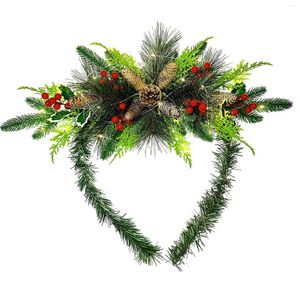 Fiori decorativi da 39,37 pollici/ 31,5 pollici di cassetta postale di Natale con bacche invernali cassetta postale ghirlanda rattan artificiale e rosso