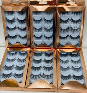 2020 Newest 5 Pairs 5D mink false eyelashes set Rose gold packaging box handmade reusable fake lashes eye makeup accessories drop 6255571