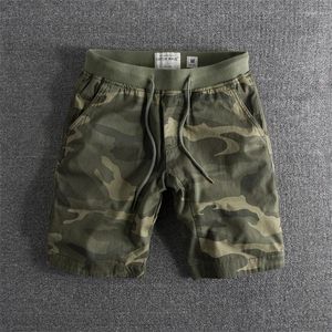 Herren -Shorts Sommer Mode hochwertige Tarnung Amerika Militärstil Elastischer Taille Vintage lässig lockere, gemütliche Jogginghosen