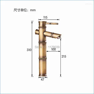 Badrumsvaskar Faucets Europe Style Antique Bronze Bamboo Faucet Washcasin and Cold Mixer Tap Counter Basin J15574