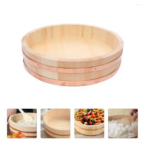 Dinnerware Sets Sushi Bibimbap Barre de madeira de estilo japonês Rice Bucket Korean Mix Bandey Mixing Drum Hanging