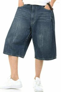 Herrenhosen Herren Hip-Hop Capri Jeans Denim Shorts entspannte Hipster lässig Baggy loses Feste Farbe