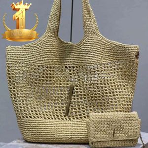 Tote Maxi Designer Bag Icare Women Handbag Raffias Hand Embroidered Straw Beach Large Capacity Totes Shopping Shoulder Bags Purse Sunshine s s