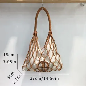 Shoulder Bags Canvas Bag For Women Handwoven Handbags Luxury Designer Large Capacity Tote 2024 Fashion Trend Wicker Beach