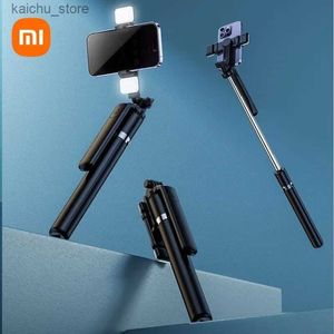 Selfie Monopods R16 Selfie Stick Tripod with Bluetooth Remote 1.7MスマートフォンGoProカメラ用の3軸アンチシェイク携帯電話ホルダーY240418