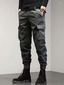سروال الرجال ملابس العمل للعلامة التجارية العصرية غير الرسمية مع أقدام صغيرة فضفاضة جيوب متعددة