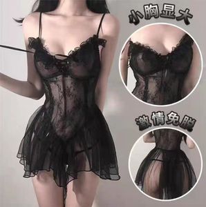 Biancheria intima sexy di grandi dimensioni sexy micro permeabile uniforme pigiama del vento principessa puro desiderio per imbracatura in maglie da donna imbrattata piccola tentazione