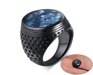 Anel de sinete plana do Oriente Médio étnico anel de sinalização preto aço inoxidável alvo árabe de casamento masculino Presentes de jóias Rings 53330008