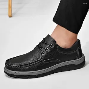 Scarpe casual vera in pelle uomini allacciati oxfords morbidi sneaker mocsine traspirabili maschi che guida lo zapatos hombre