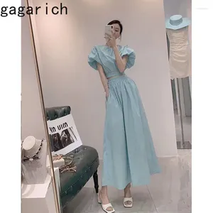 Partykleider Gagarich 2024 Fashion Blue Bubble Särmes französische Kleidung Frauen Sommer zweiteiliger Set High -End -Stil süß