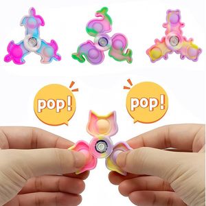 Silica Gel Fidget Finger Spinner For Autism ADHD Anti Stress Relieve Tri-Spinner Adult Kids Funny Toys Gifts