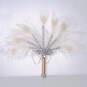 Figurine decorative Vintage 1920s Bridal Feather Bouquet Crystal Bridesmaid Nice Ven 203C