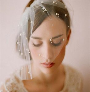 Nuziale vintage nuzia da sposa uccello uccello velo blusher face velo a strato accessori per capelli cupici gioielli velo perle hea4855960