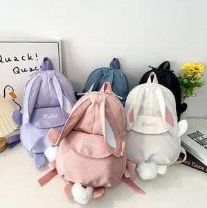 hot cute shoulder bags girls students nylon students schoolbag sweet rabbit ear backpack waterproof backpacks