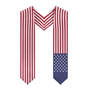 Sciarpe più scialle di laurea di design USATI USA Flag Stole Sash Honor Study a bordo degli studenti internazionali