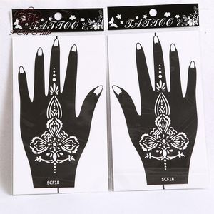 Airbrush Tattoo Supplies Wholesale-10 Pair (20pcs) Henna Hand Stencil Flower Glitter Mehndi Stencils Templates For Body Paint 20 11cm