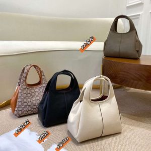 2023 New Genuine Leather Handheld Vegetable Basket Tote Bag Single Shoulder Diagonal Straddle for Women